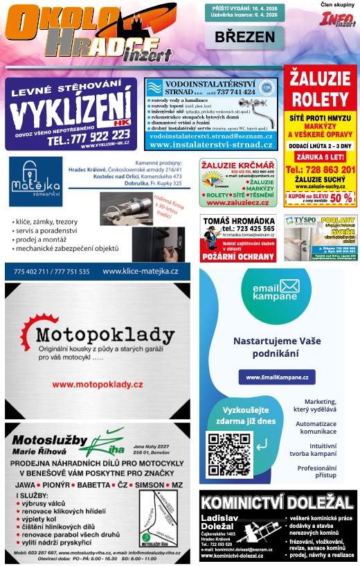 Okolo Hradce, Březen 2026